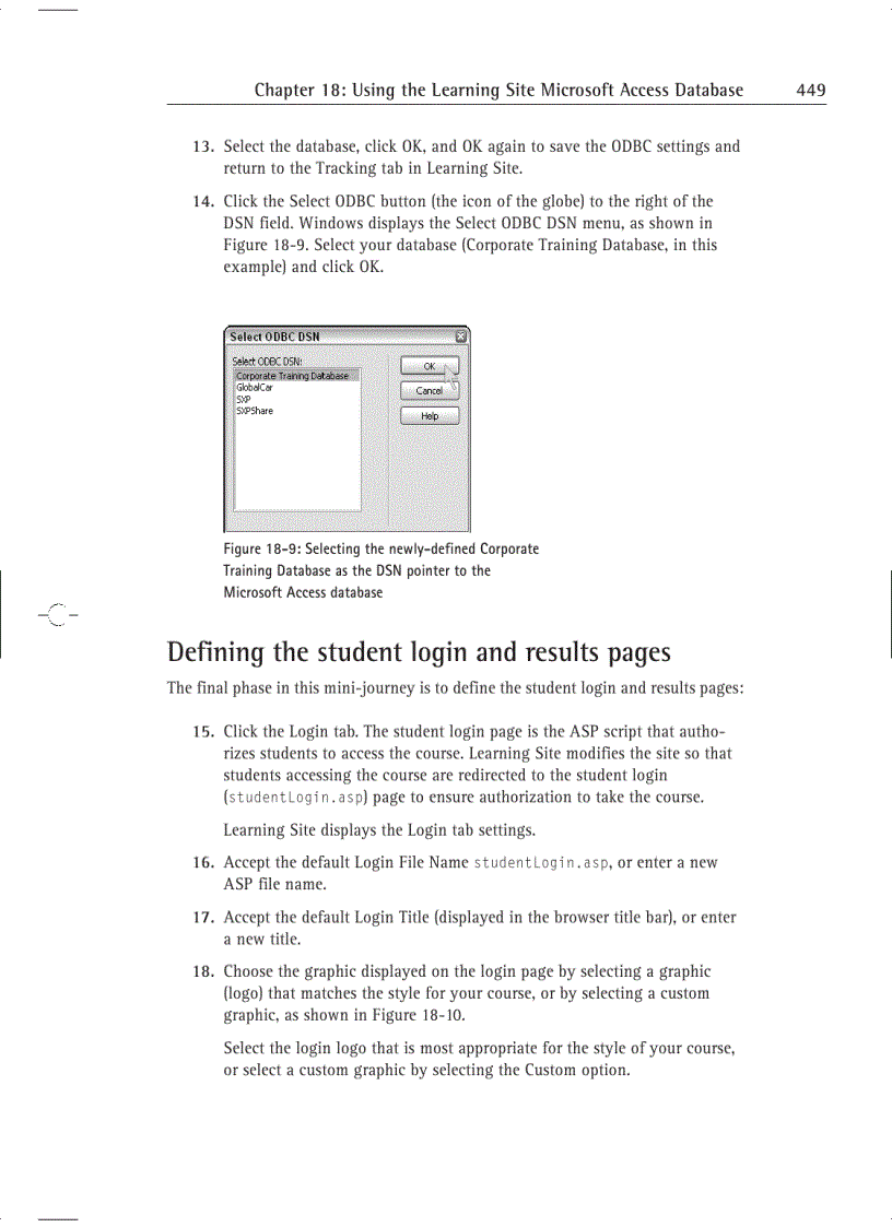image for page Using the Learning Site Microsoft Access Database