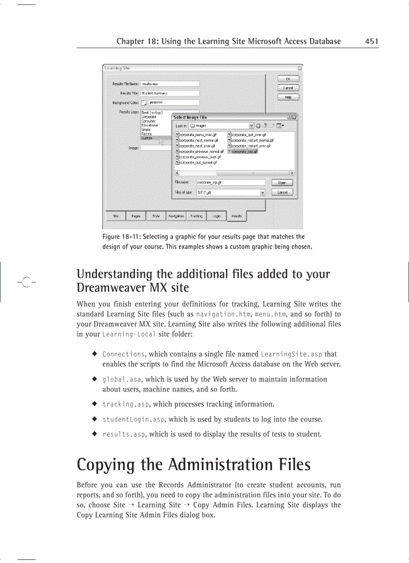 image for page Using the Learning Site Microsoft Access Database