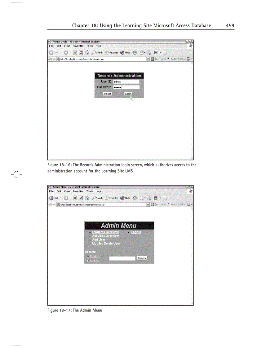 image for page Using the Learning Site Microsoft Access Database
