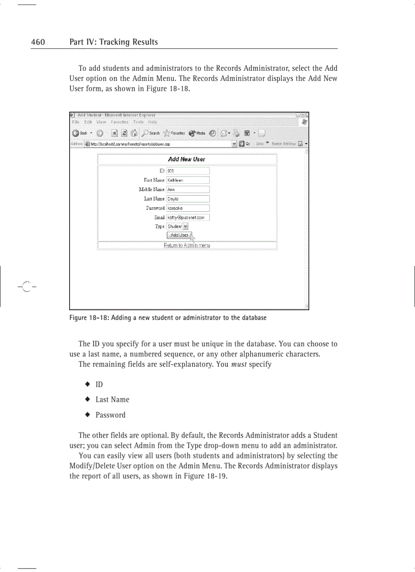 image for page Using the Learning Site Microsoft Access Database
