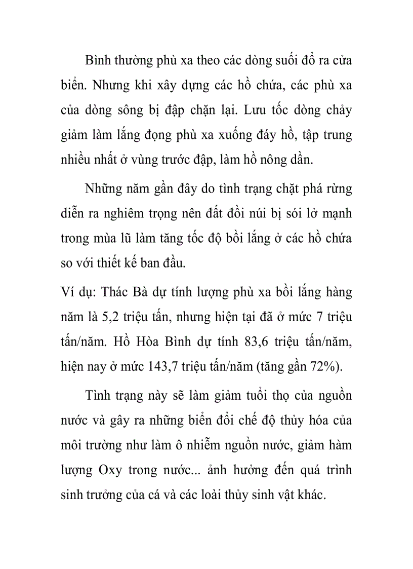 image for page Đặc điểm thủy văn của hồ chứa nước