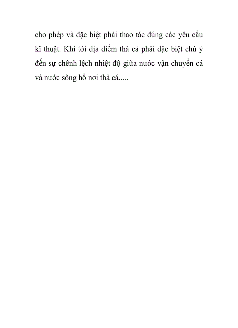 Địa điểm thả cá giống