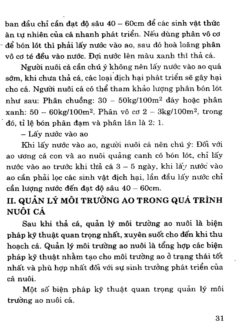 image for page Quản lý môi trường ao trong quá trình nuôi cá