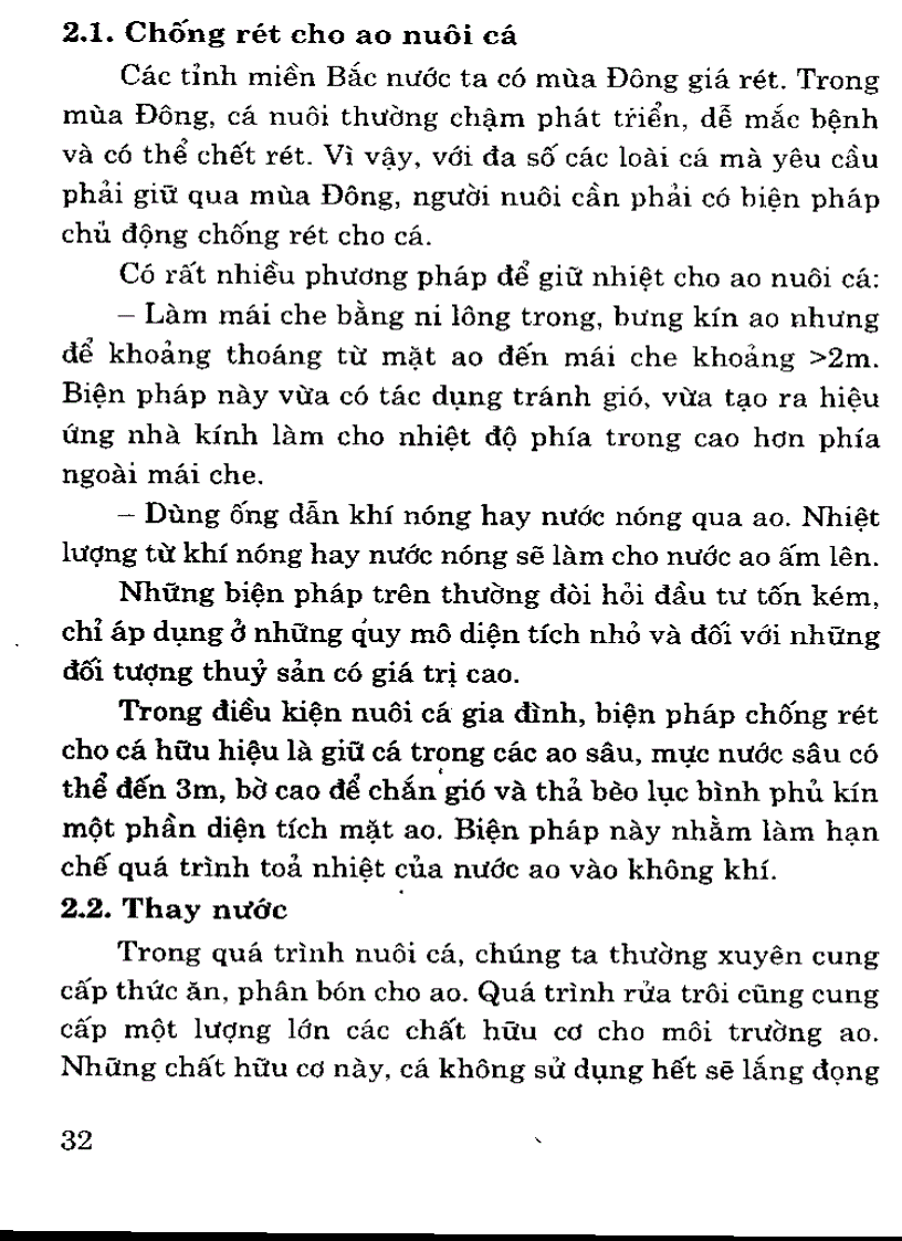 Quản lý môi trường ao trong quá trình nuôi cá