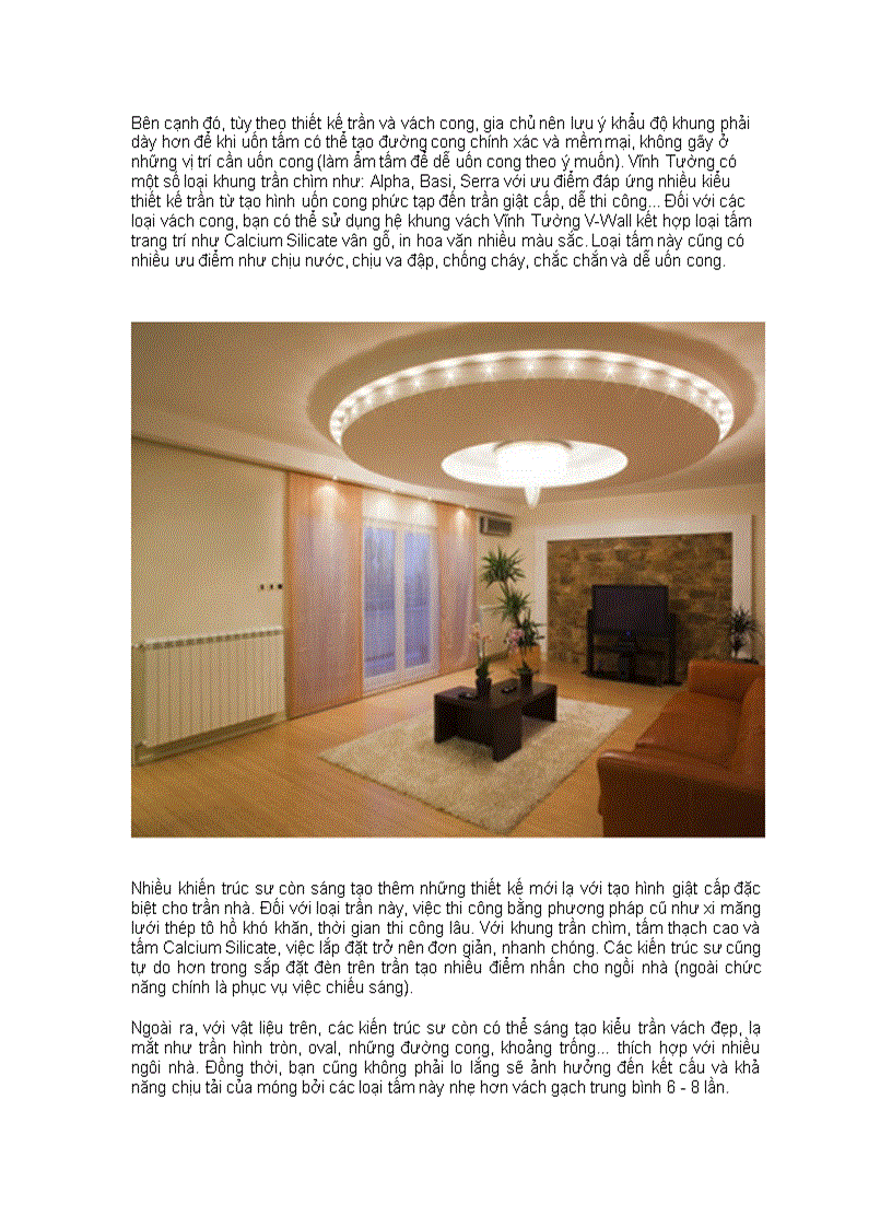 image for page Nét uyển chuyển của trần và vách thạch cao trong thiết kế nhà