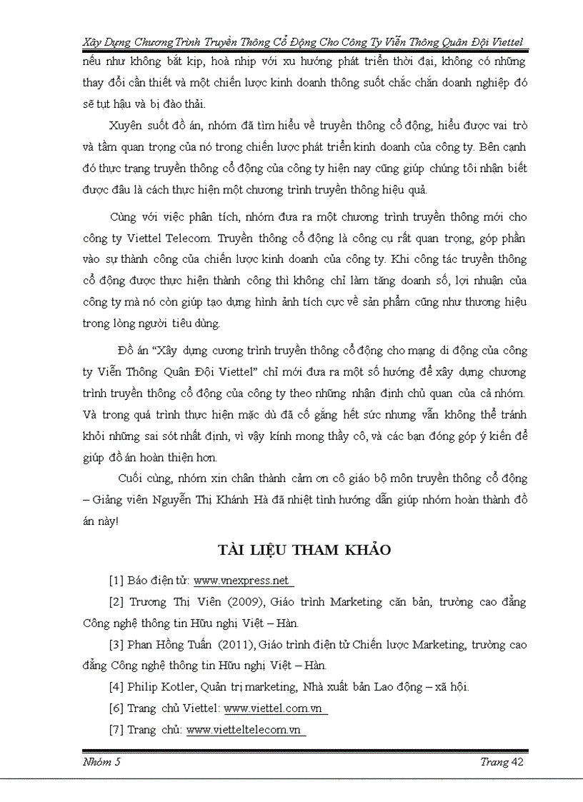 image for page Xây dựng chương trình truyền thông cổ động cho dịch vụ di động của công ty viễn thông quân đội Viettel Viettel Telecom