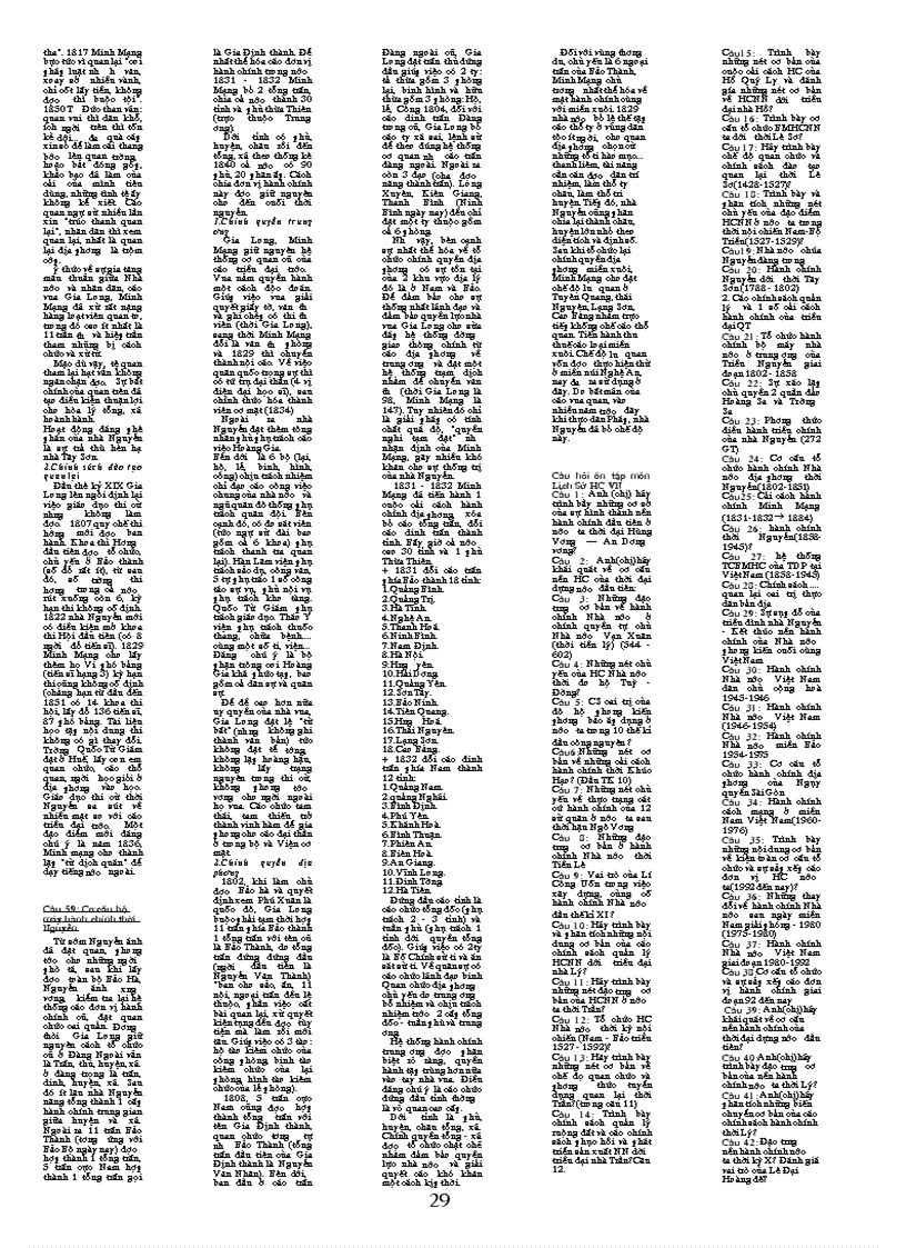 image for page Phao lịch sử hành chính 59 câu hỏi và trả lời