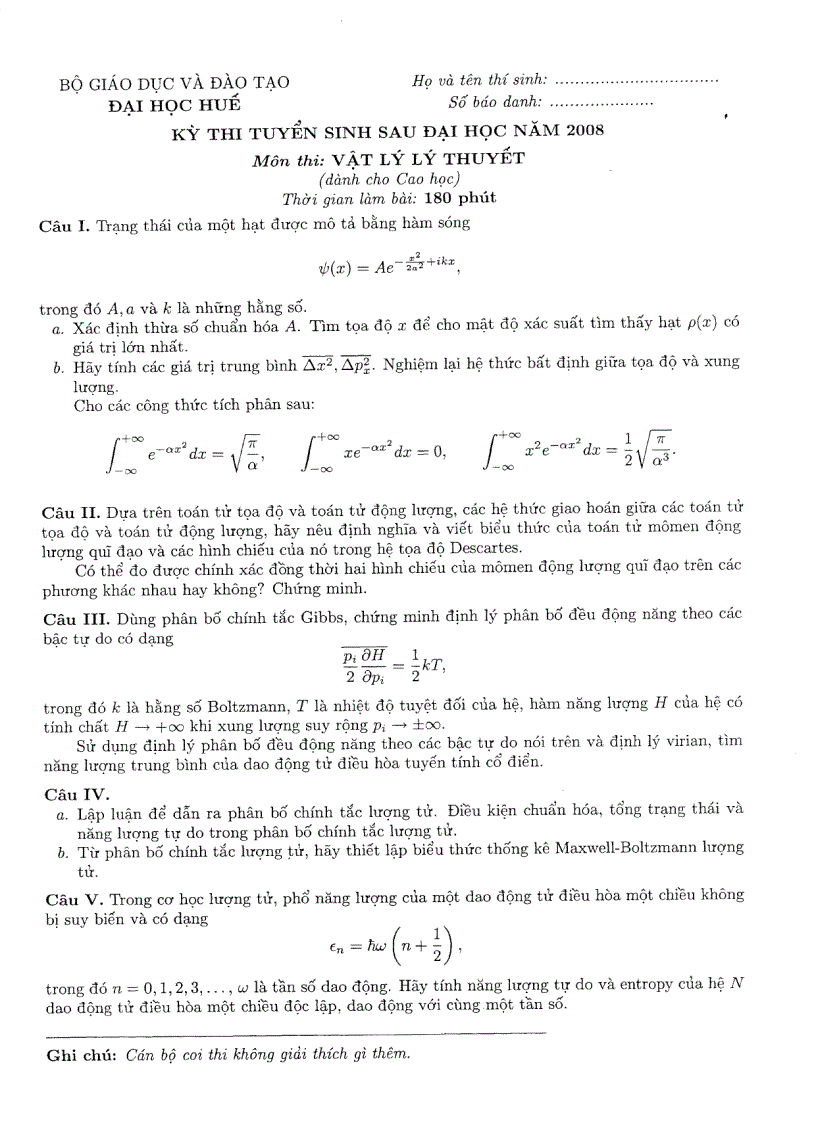 image for page Đề thi cao học đại học Huế