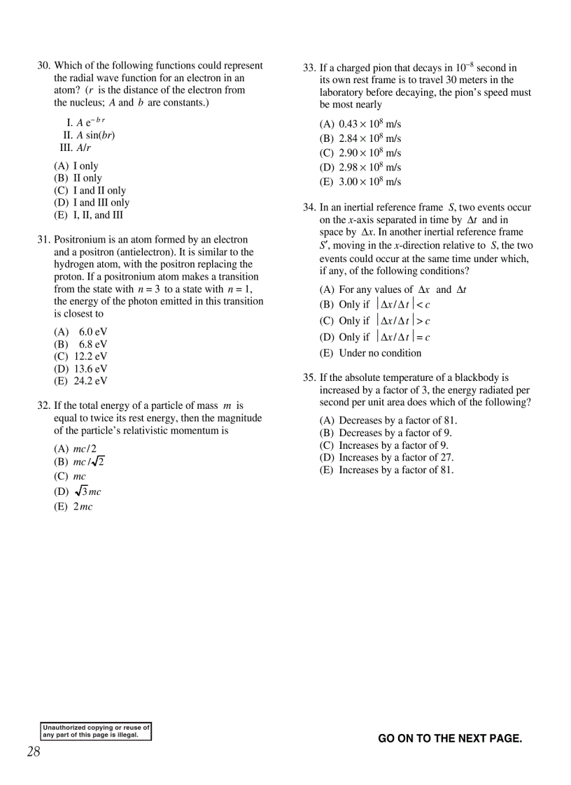 image for page Đề thi GRE Physics mẫu của ETS