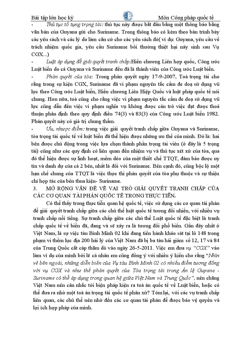 image for page Học kì Công pháp quốc tế Phân tích nội dung những ưu nhược điểm và thực tiễn áp dụng biện pháp giải quyết tế tranh chấp quốc thông qua các cơ quan tài phán quốc tế
