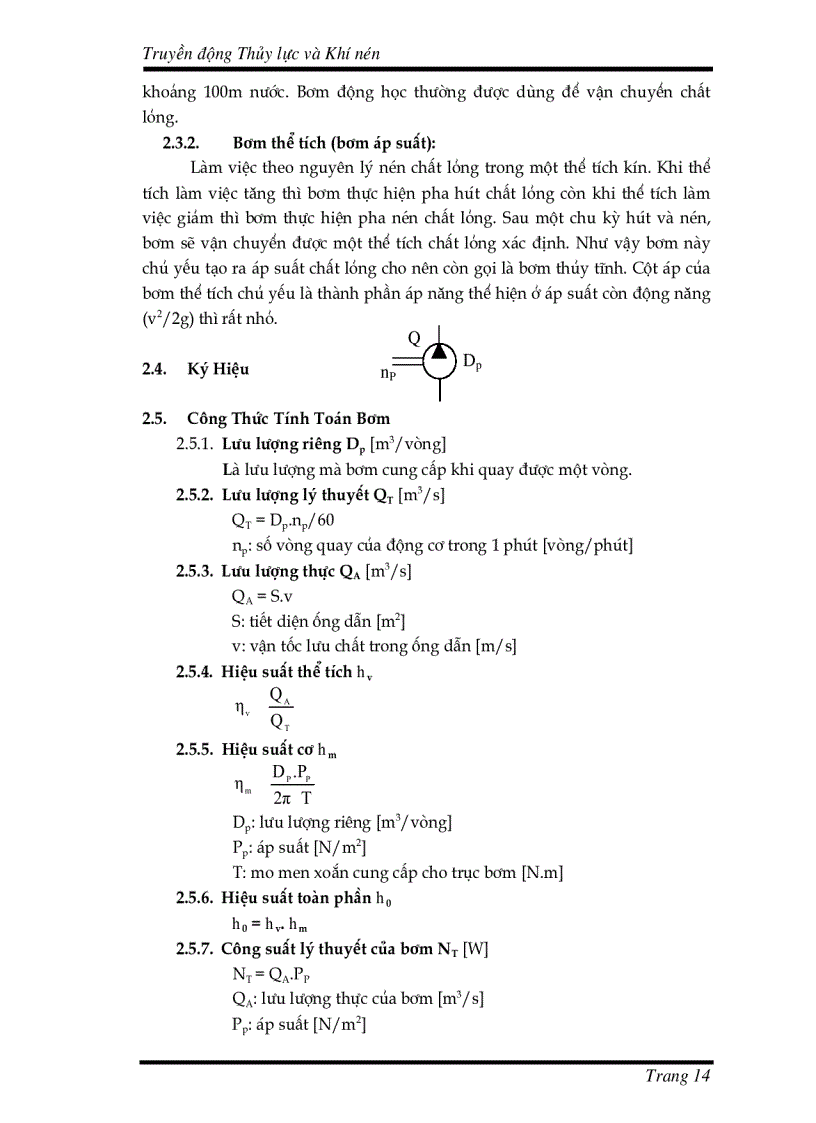 image for page Bài giảng truyền động thủy lực và khí nén Đại học Cần Thơ