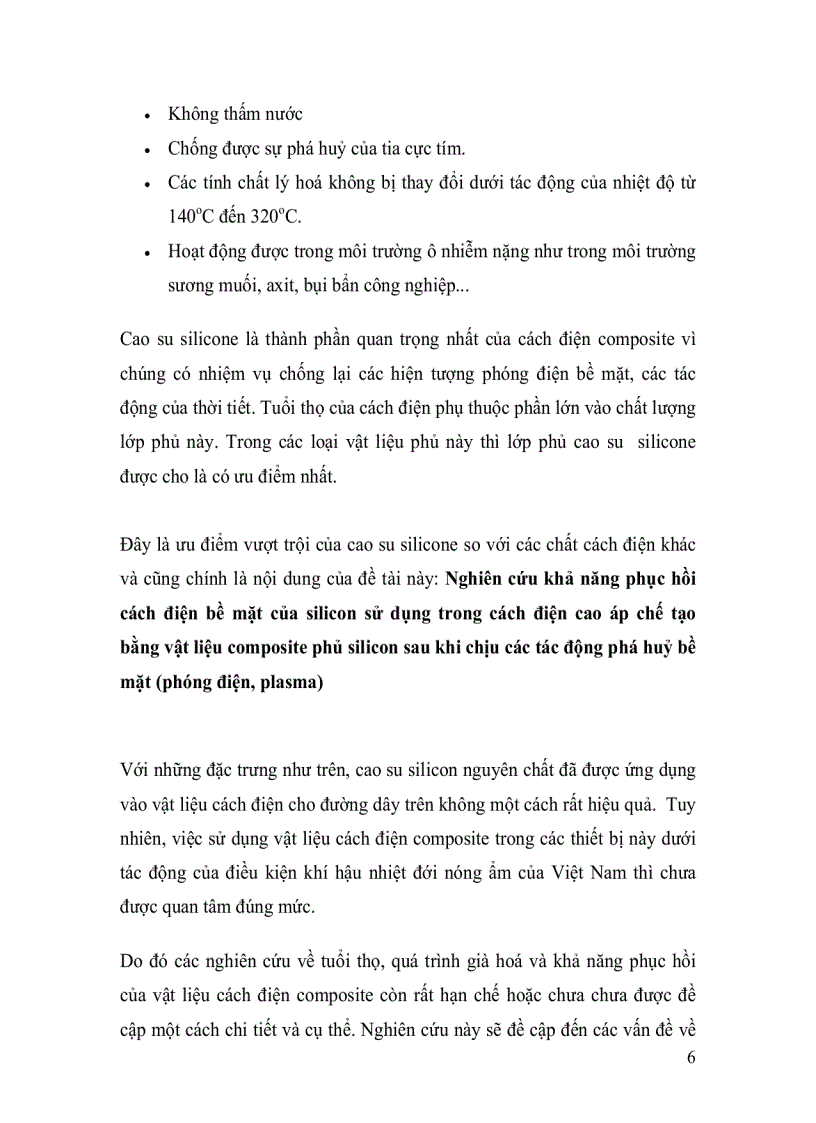 image for page Đánh giá khả năng phục hồi cách điện bề mặt của silicon sử dụng trong cách điện cao áp chế tạo bằng vật liệu composite phủ silicone sau khi chịu tác động phá hủy bề mặt phóng điện Plasma