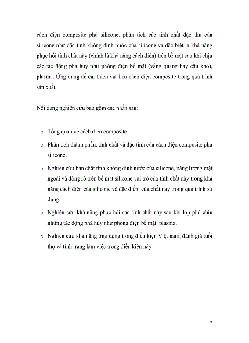 image for page Đánh giá khả năng phục hồi cách điện bề mặt của silicon sử dụng trong cách điện cao áp chế tạo bằng vật liệu composite phủ silicone sau khi chịu tác động phá hủy bề mặt phóng điện Plasma
