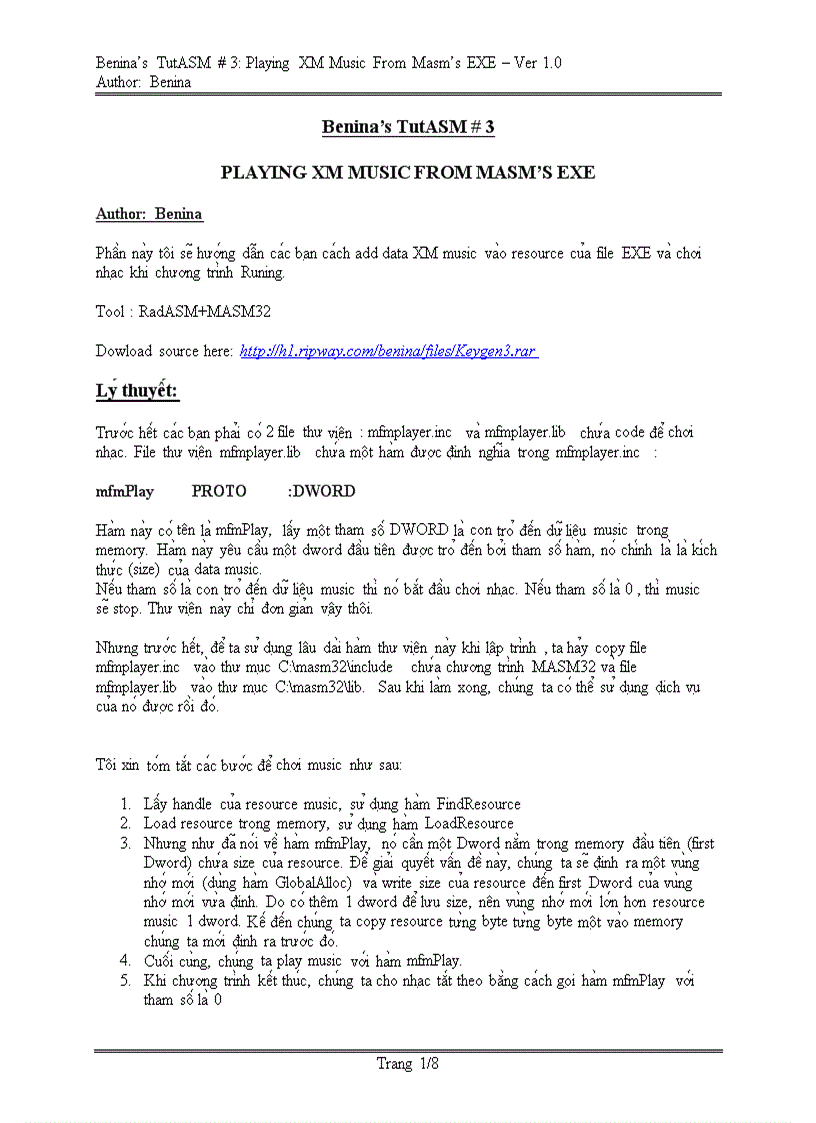 image for page Playing xm music from masm s exe