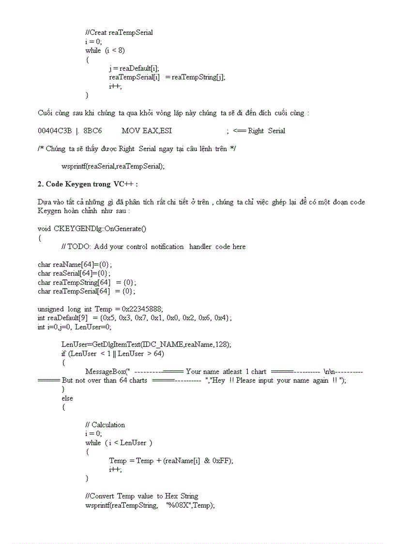 image for page Phân tích ASM và code Keygen