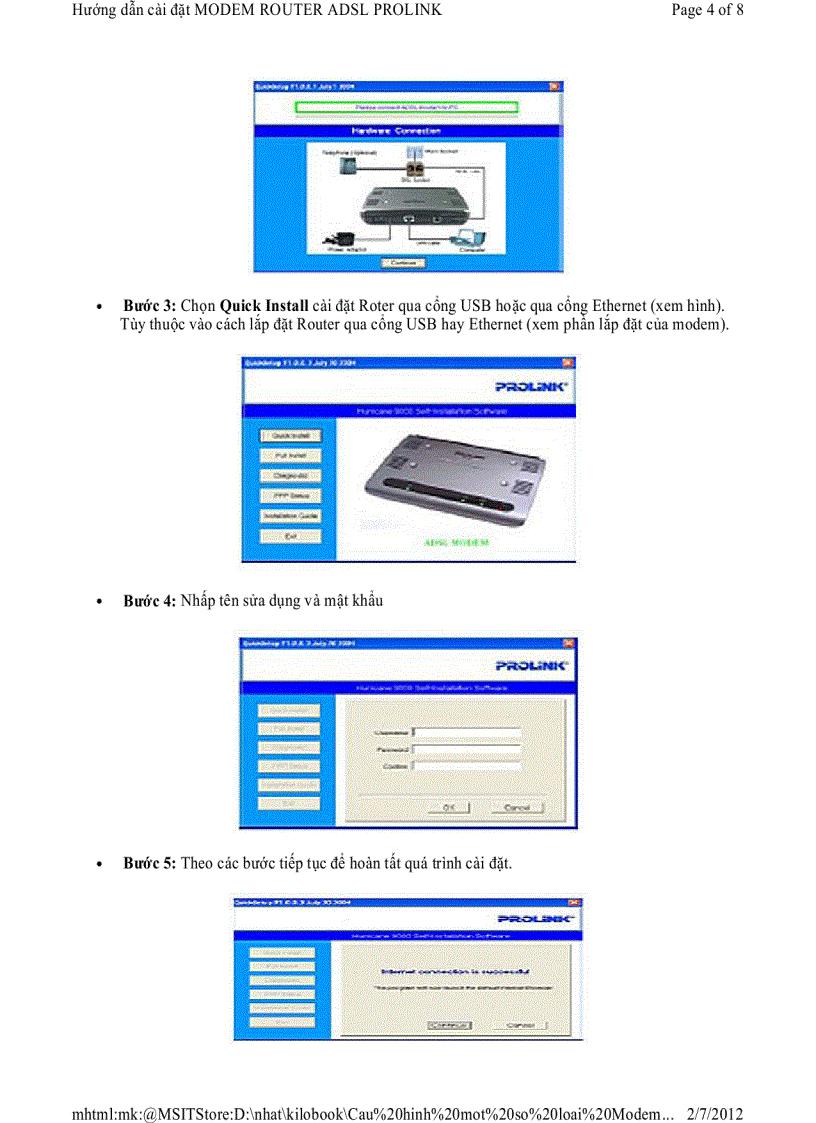 image for page Hướng dẫn cài đặt MODEM ROUTER ADSL PROLINK