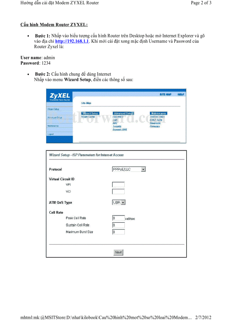 image for page Hướng dẫn cài đặt Modem ZYXEL Router
