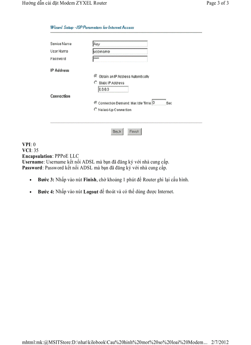 image for page Hướng dẫn cài đặt Modem ZYXEL Router