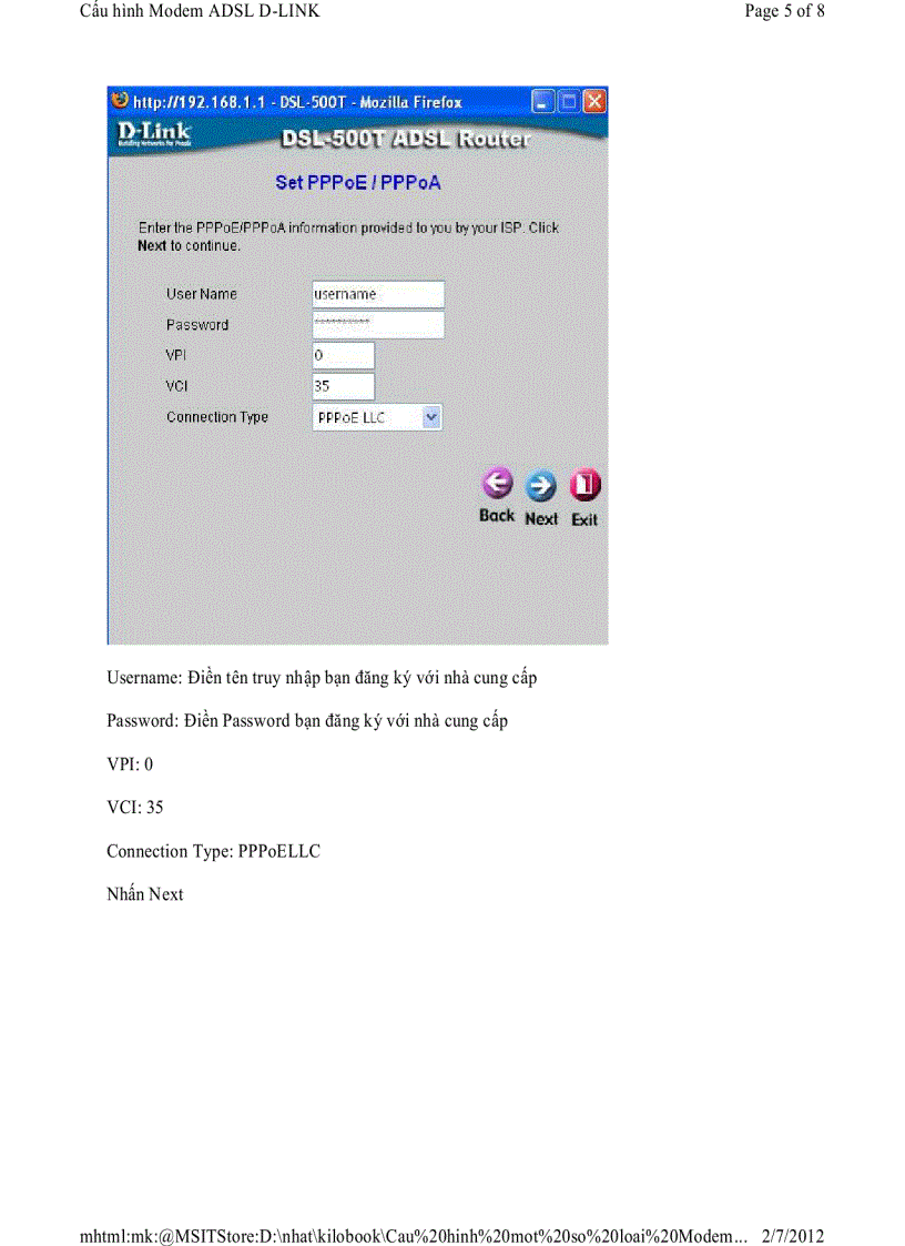 image for page Cấu hình Modem ADSL D LINK