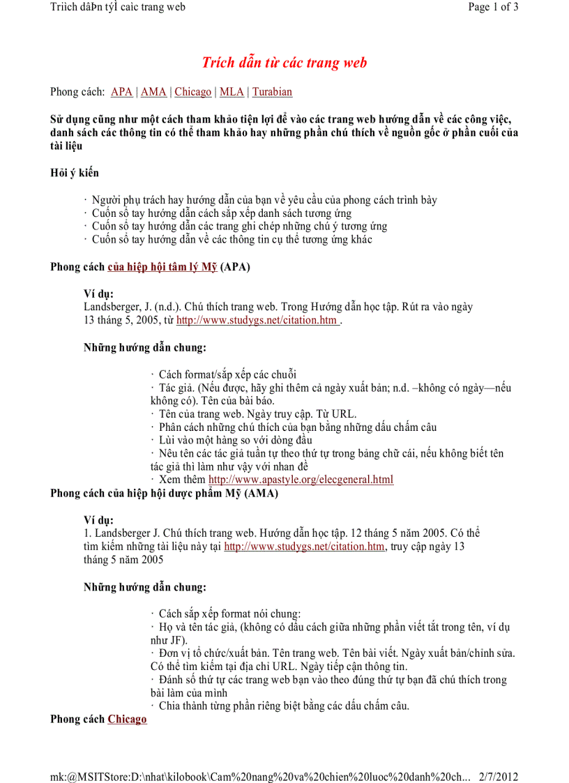 image for page Trích dẫn từ các trang web