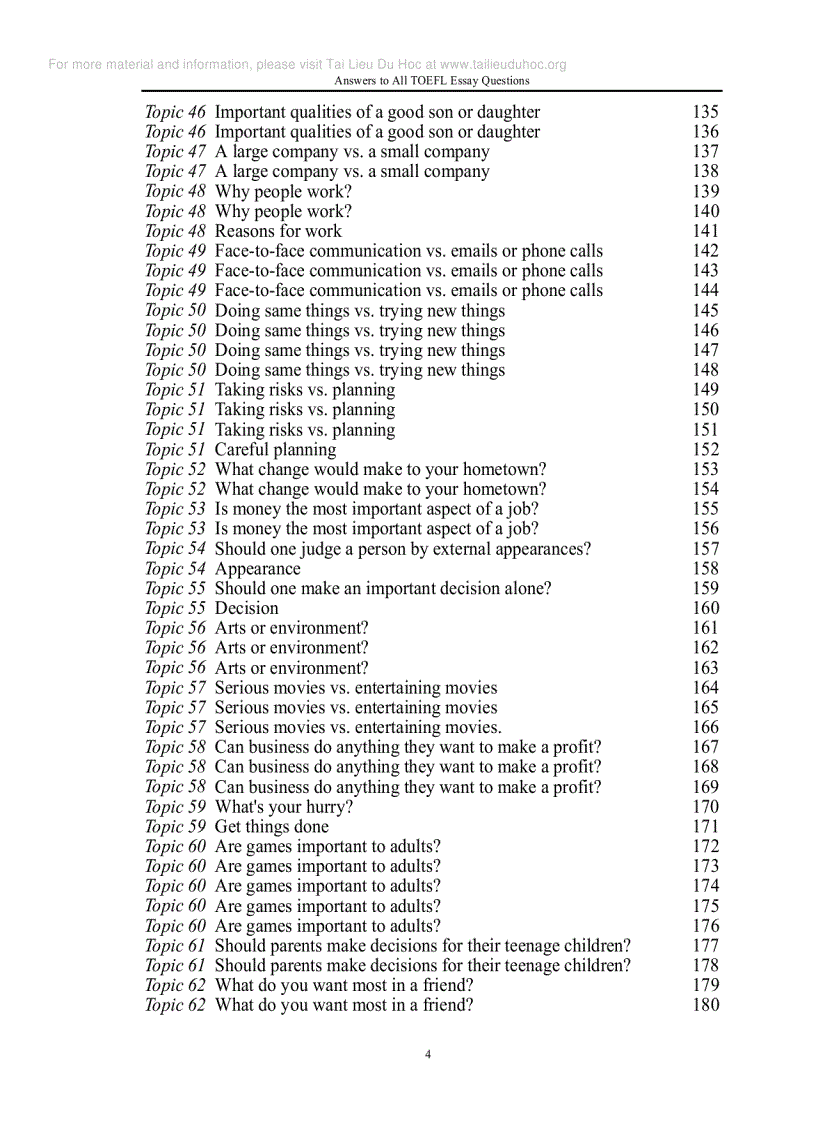 image for page Answer to all TOEFL essay