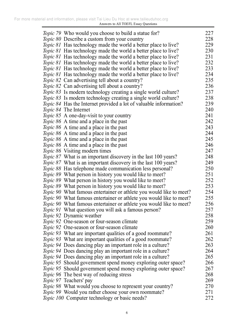 image for page Answer to all TOEFL essay