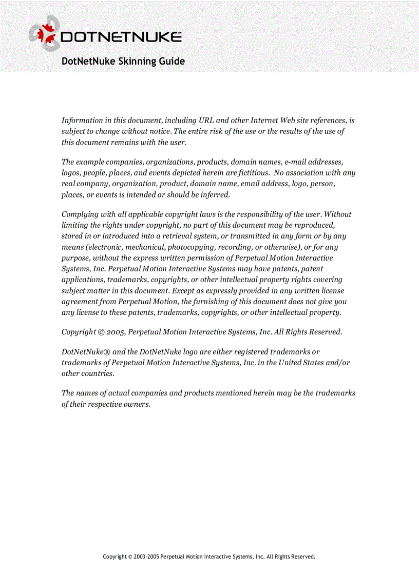 image for page DotNetNuke Skinning Guide