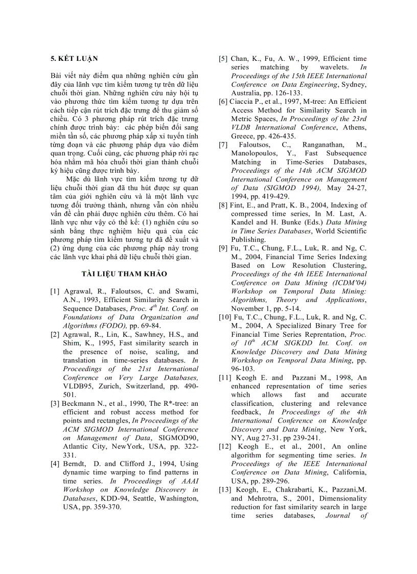 image for page Tổng quan về tìm kiếm tương tự trên dữ liệu chuỗi thời gian