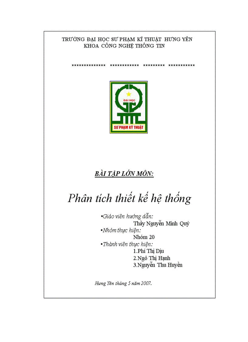 image for page Phân tích thiết kế hệ thống