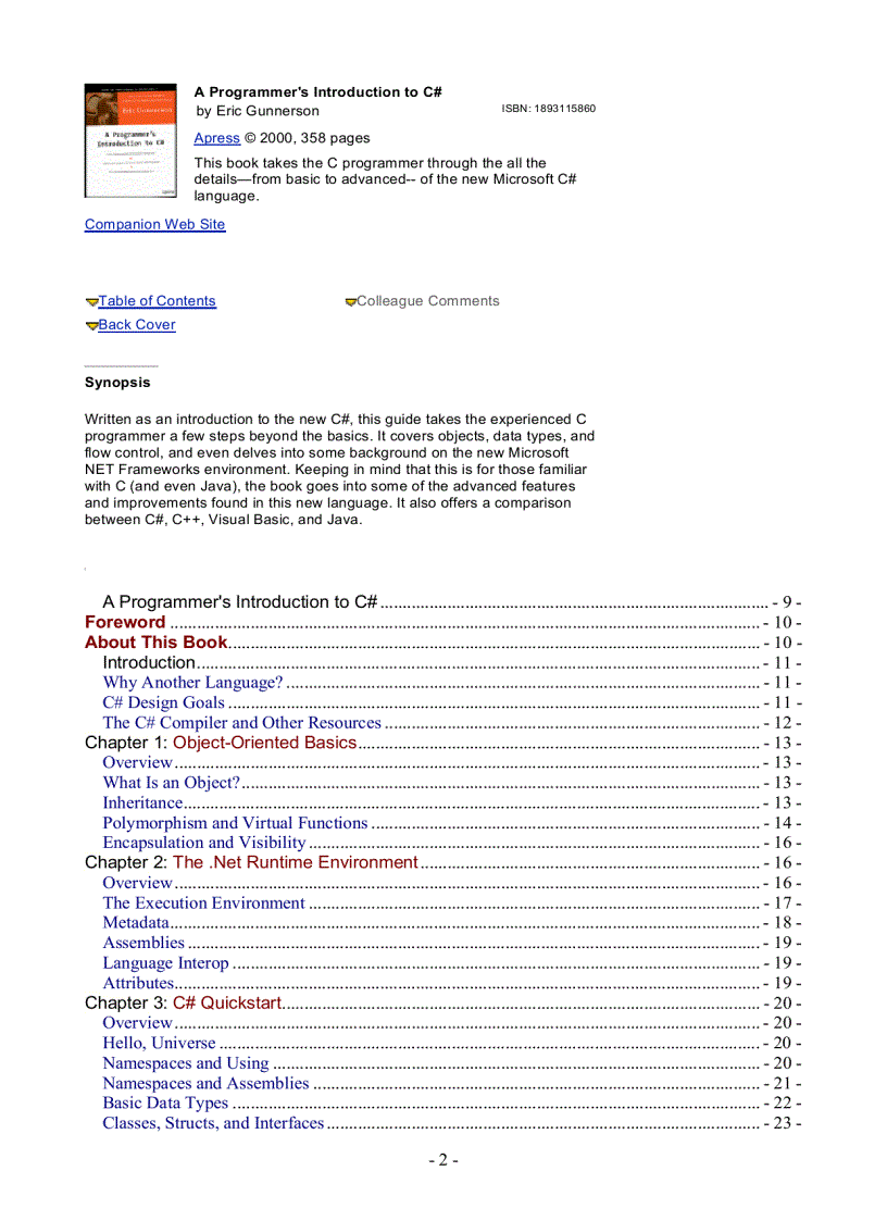 image for page A Programmer Introduction to C