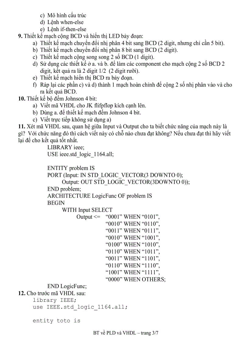 image for page Bài tập về PLD và VHDL