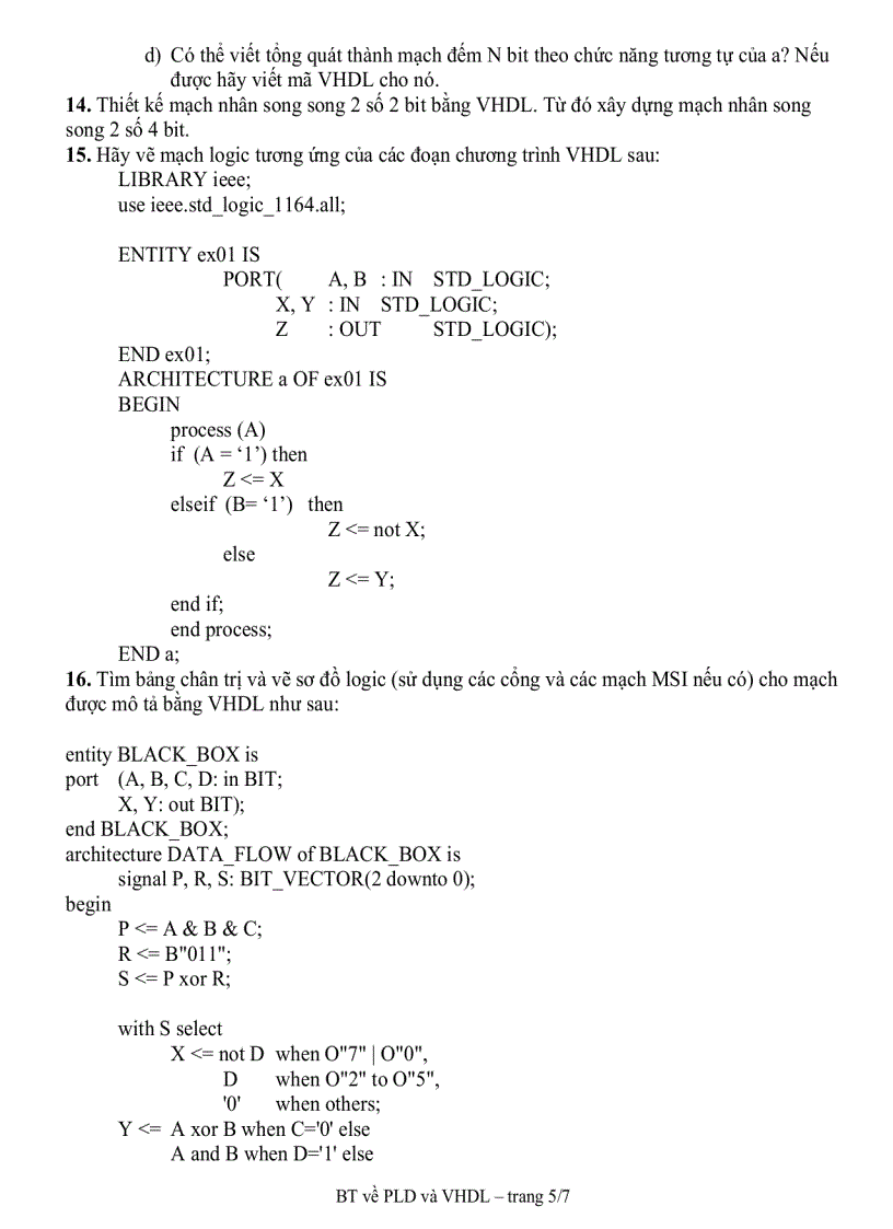 image for page Bài tập về PLD và VHDL