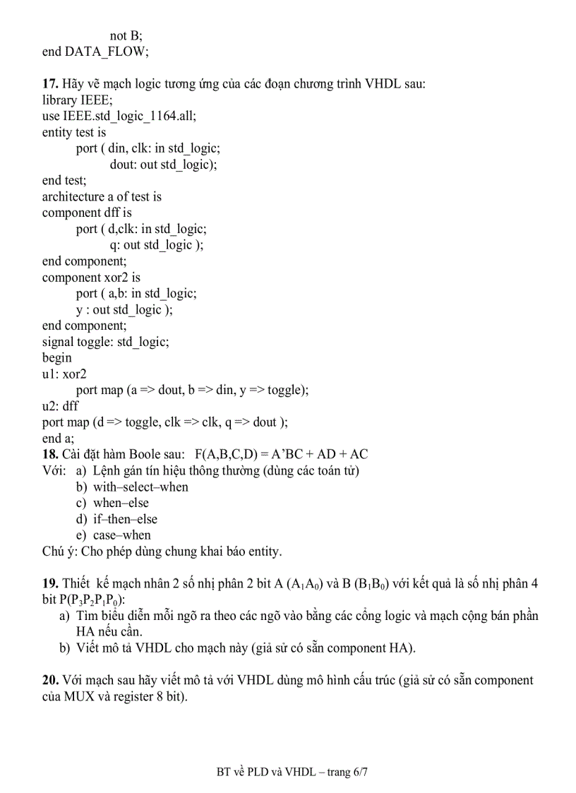 image for page Bài tập về PLD và VHDL
