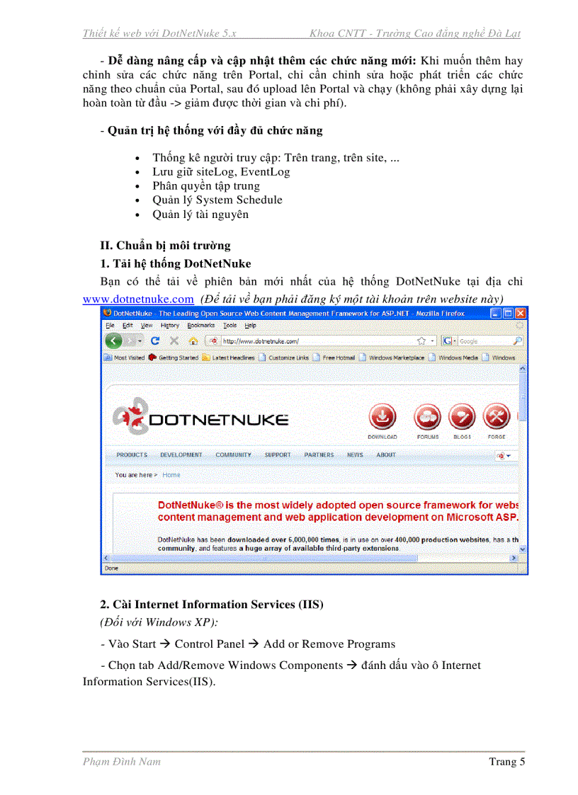 Phát triển n portal dotnetnuke 5 x