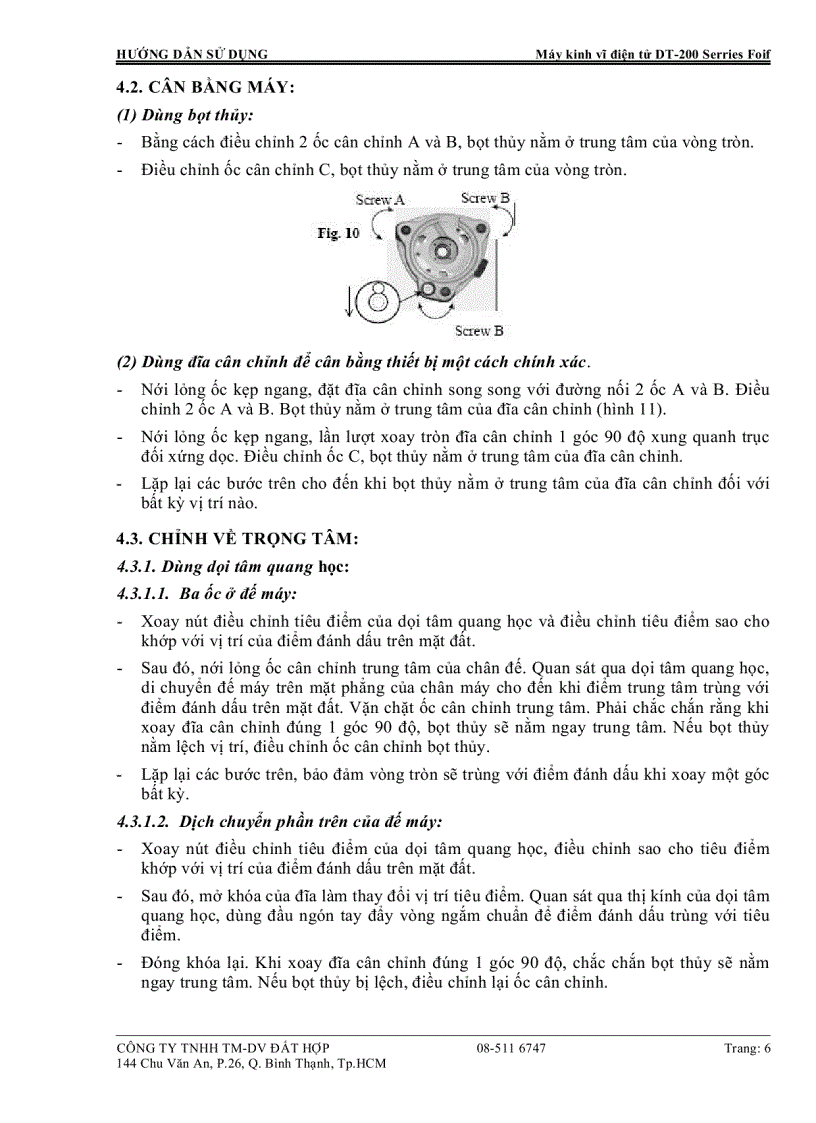 image for page Hướng dẫn sử dụng máy kinh vĩ điện tử DT200 FOIF