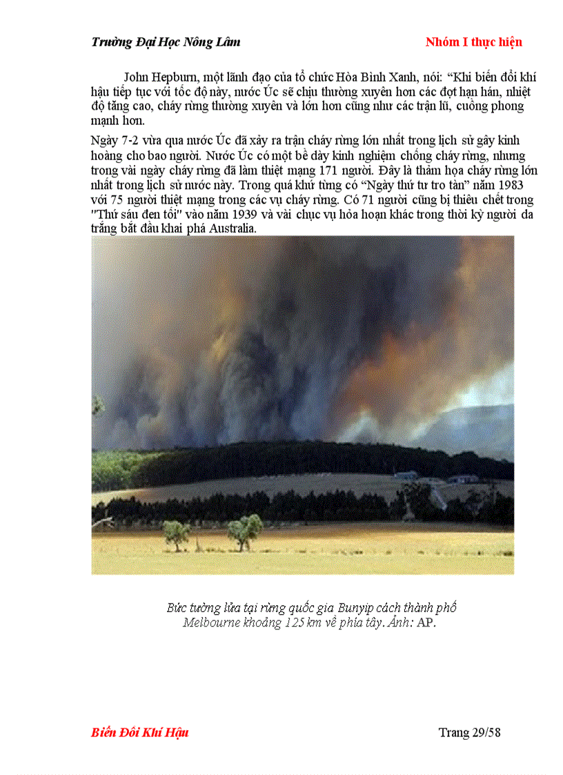 image for page Báo cáo chuyên đề biến đổi khí hậu và ảnh hưởng của biến đổi khí hậu ĐH Nông Lâm TPHCM