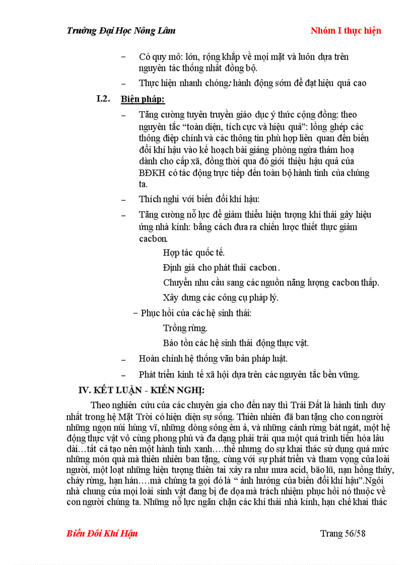 image for page Báo cáo chuyên đề biến đổi khí hậu và ảnh hưởng của biến đổi khí hậu ĐH Nông Lâm TPHCM