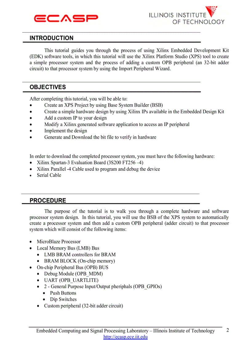 image for page MicroBlaze Tutorial Creating a Simple Embedded System and Adding Custom Peripherals Using Xilinx EDK Software Tools