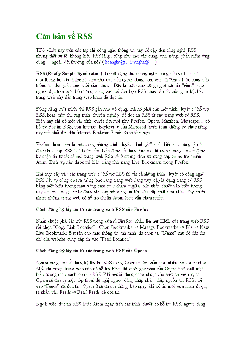 image for page Căn bản về RSS