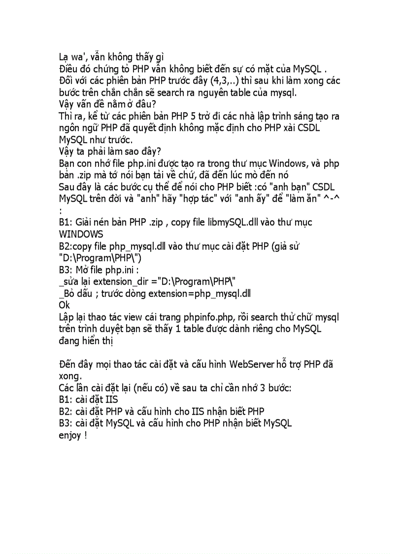 image for page Cấu hình máy chủ với IIS6 PHP5 MySQL4 trên WinServer 2003
