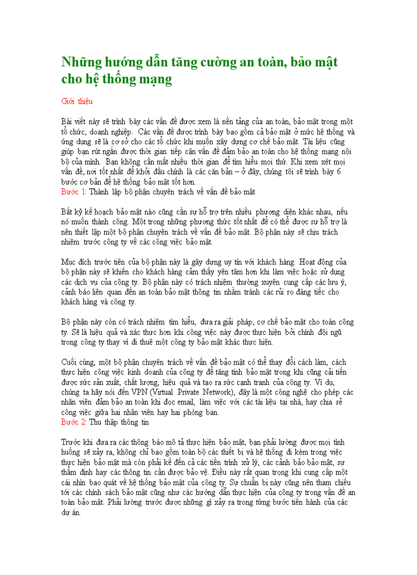 image for page Những hướng dẫn tăng cường an toàn bảo mật cho hệ thống mạng