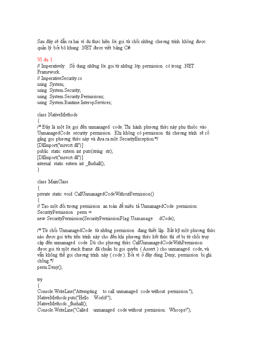 image for page Security permissions in NET framework