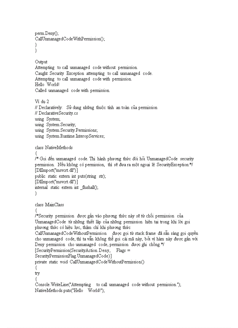 image for page Security permissions in NET framework