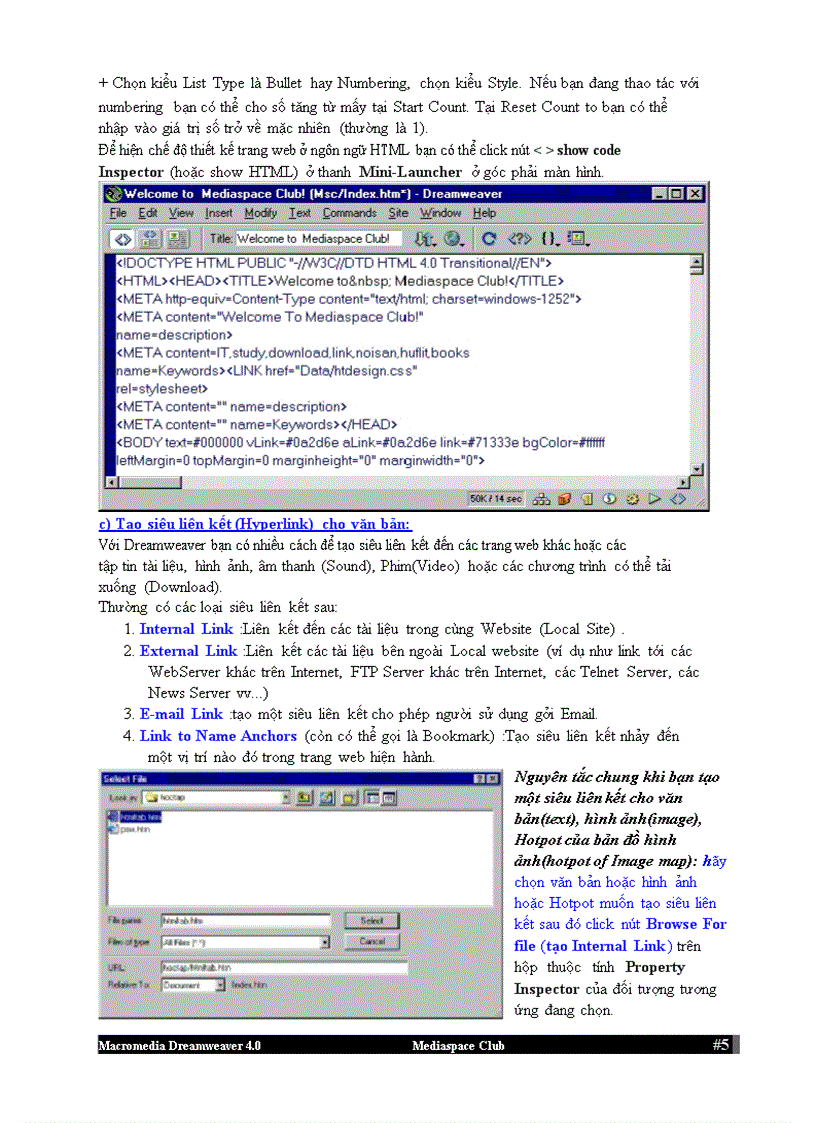 image for page Căn bản về dreamweaver 4 0