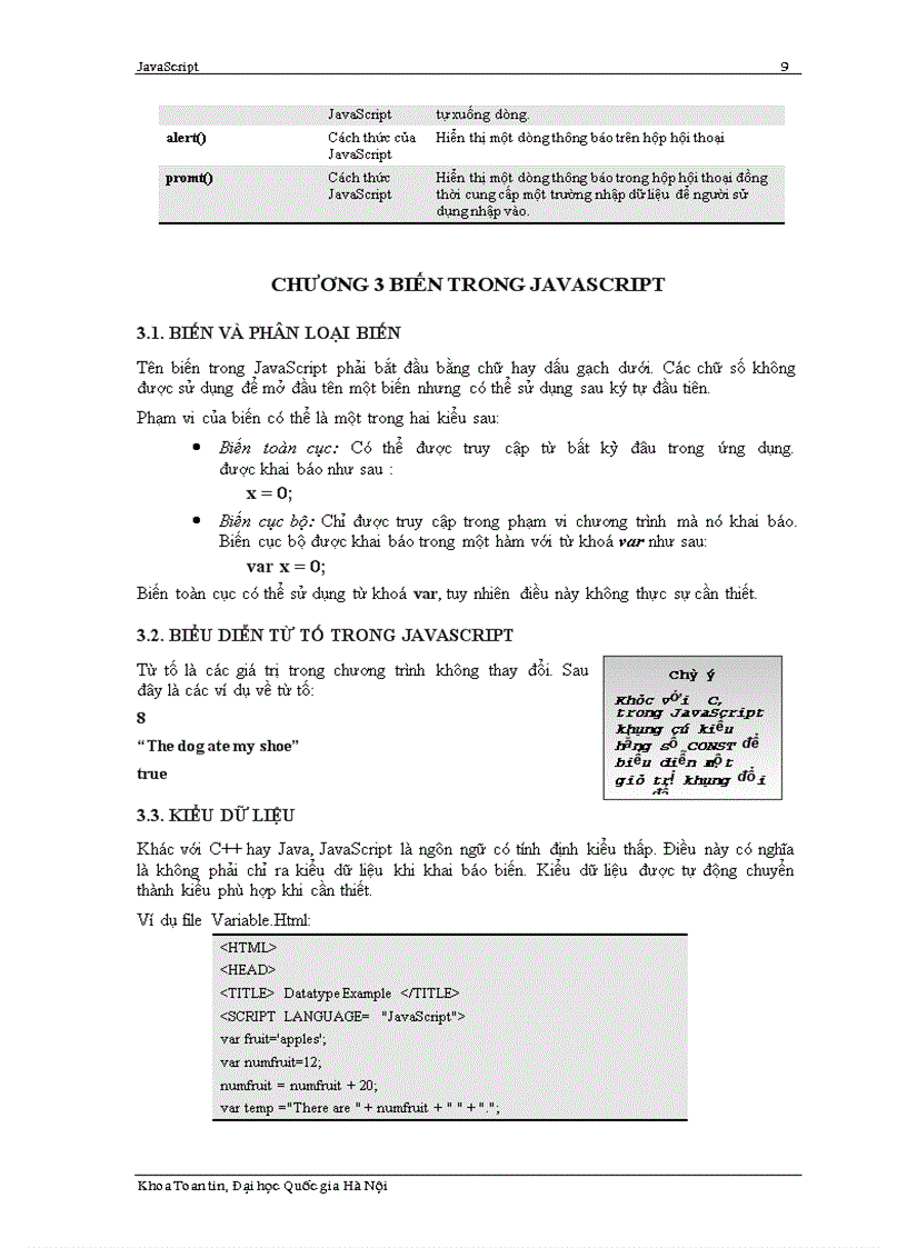 image for page Tổng quan về Javascript ĐHQGHN