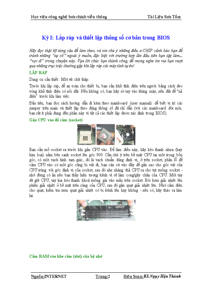 image for page Những điều cần biết khi lắp ráp máy tính