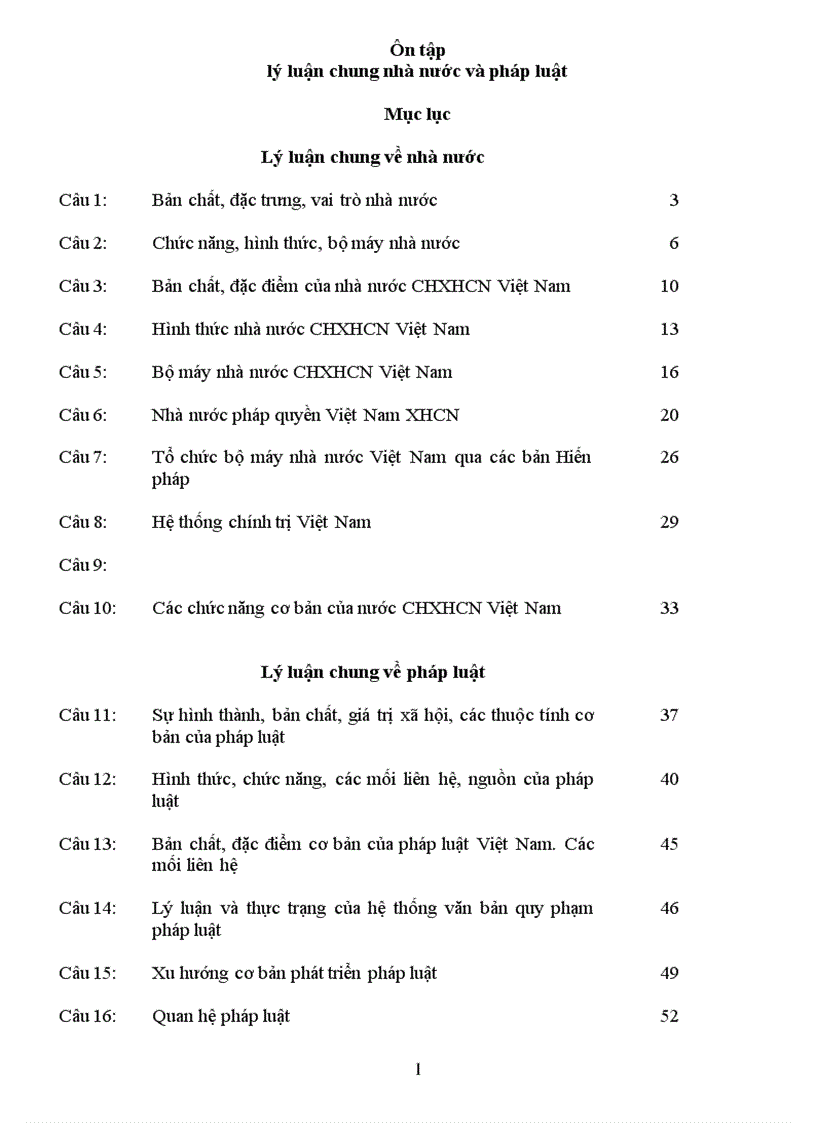 Ôn tập lý luận chung nhà nước và pháp luật