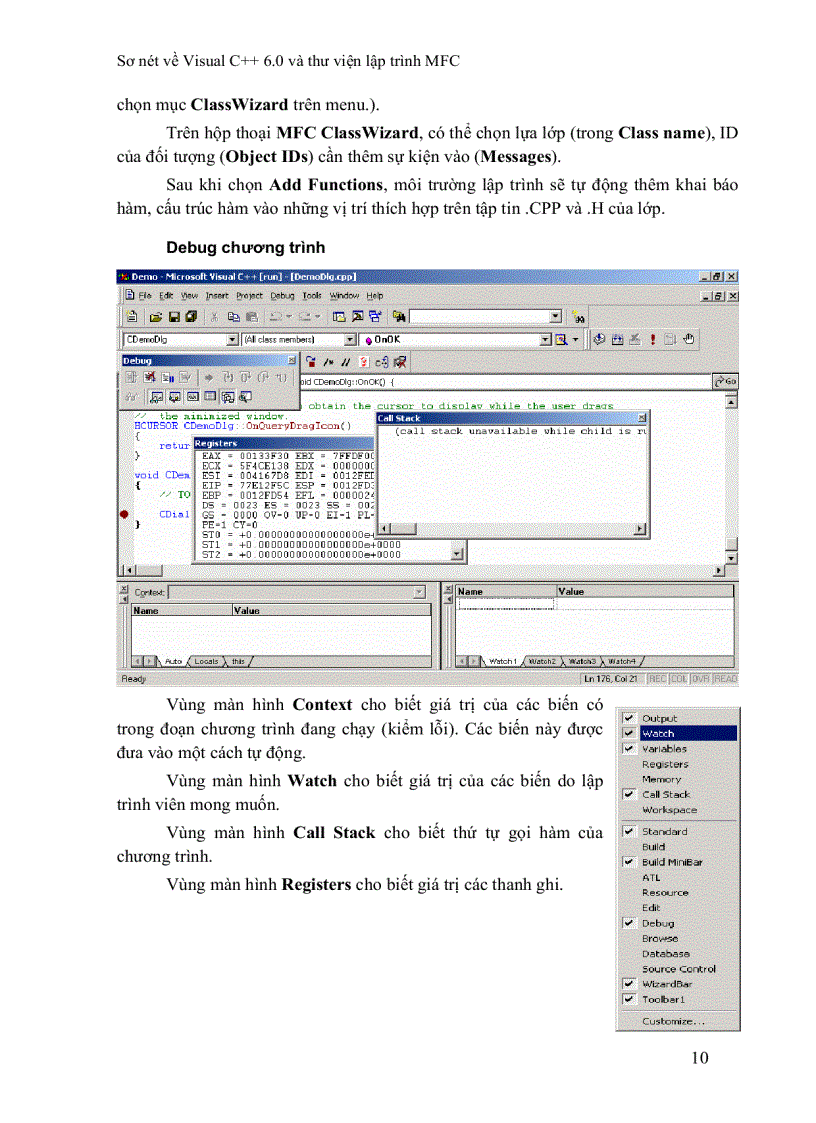 image for page Sơ nét về visual C 6 0 và thư viện MFC