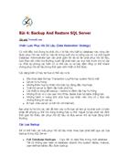 Backup And Restore SQL Server