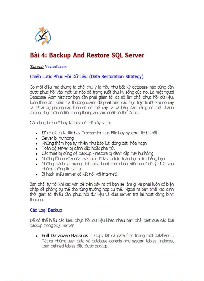 image for page Backup And Restore SQL Server